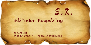 Sándor Koppány névjegykártya